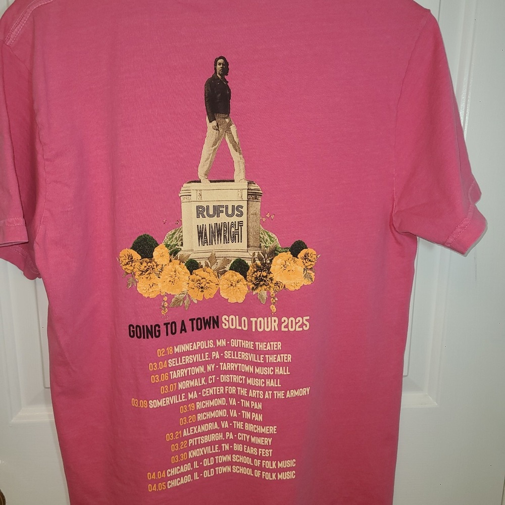 Singer Songwriter Rufus Wainwright 2025 Going to a Town SOLO Tour Pink Medium